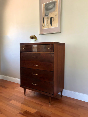 Reduced Fully Restored Bassett Mid Century Modern Highboy Dresser