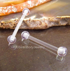 picture of clear nipple piercing retainers 14g by siren body jewelry