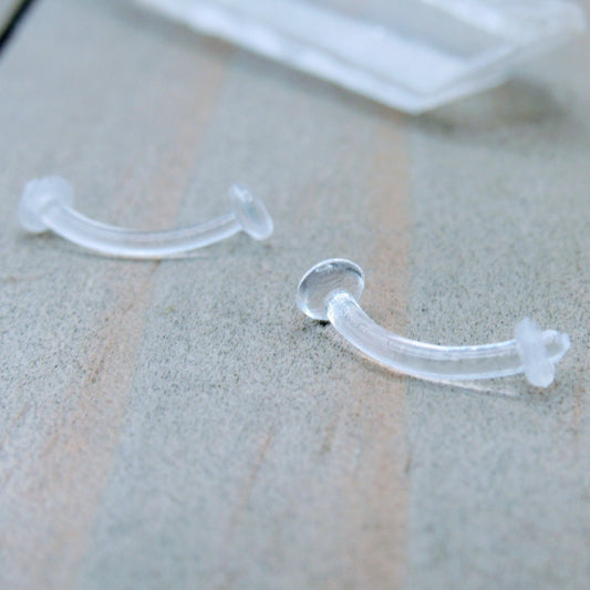 Clear Push Pin Retainer Labret Stud