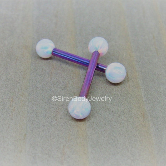 14G Titanium Nipple Ring Opal Nipple Piercing Jewelry 14mm Nipple Barbell –  OUFER BODY JEWELRY