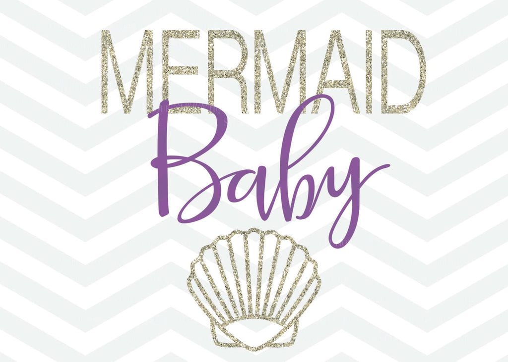 Download Mermaid Baby SVG File, Mermaid Cut File, Seashell, Vector ...