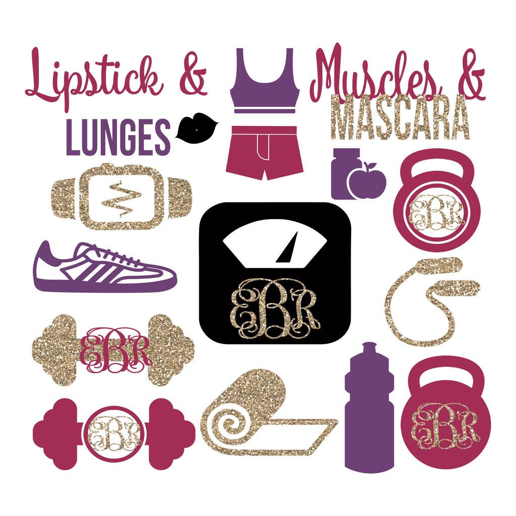 Download Workout SVG Bundle, Fitness SVG Cut File, Monogram Files ...