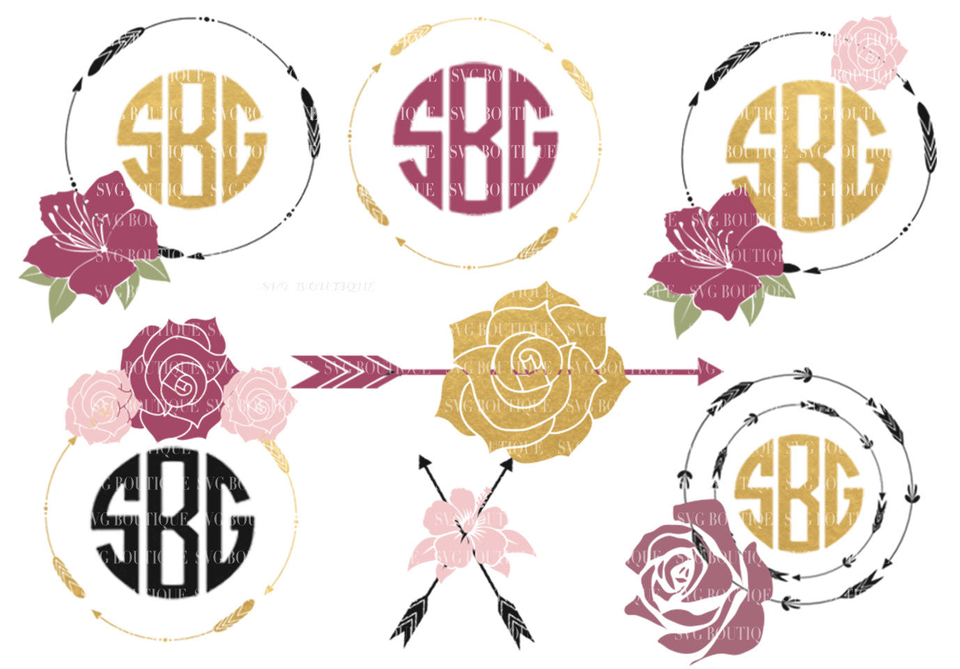 Download Flower Frame Bundle SVG - SVG BOUTIQUE