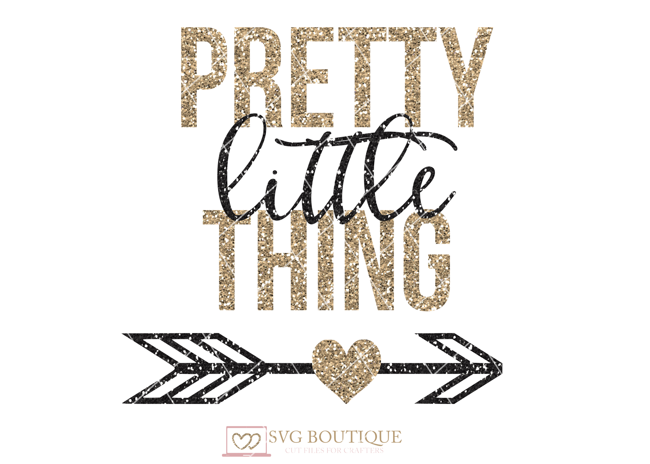 Pretty Little Thing Svg File Svg Cut File Baby Girl Svg Arrow Heart Svg Boutique