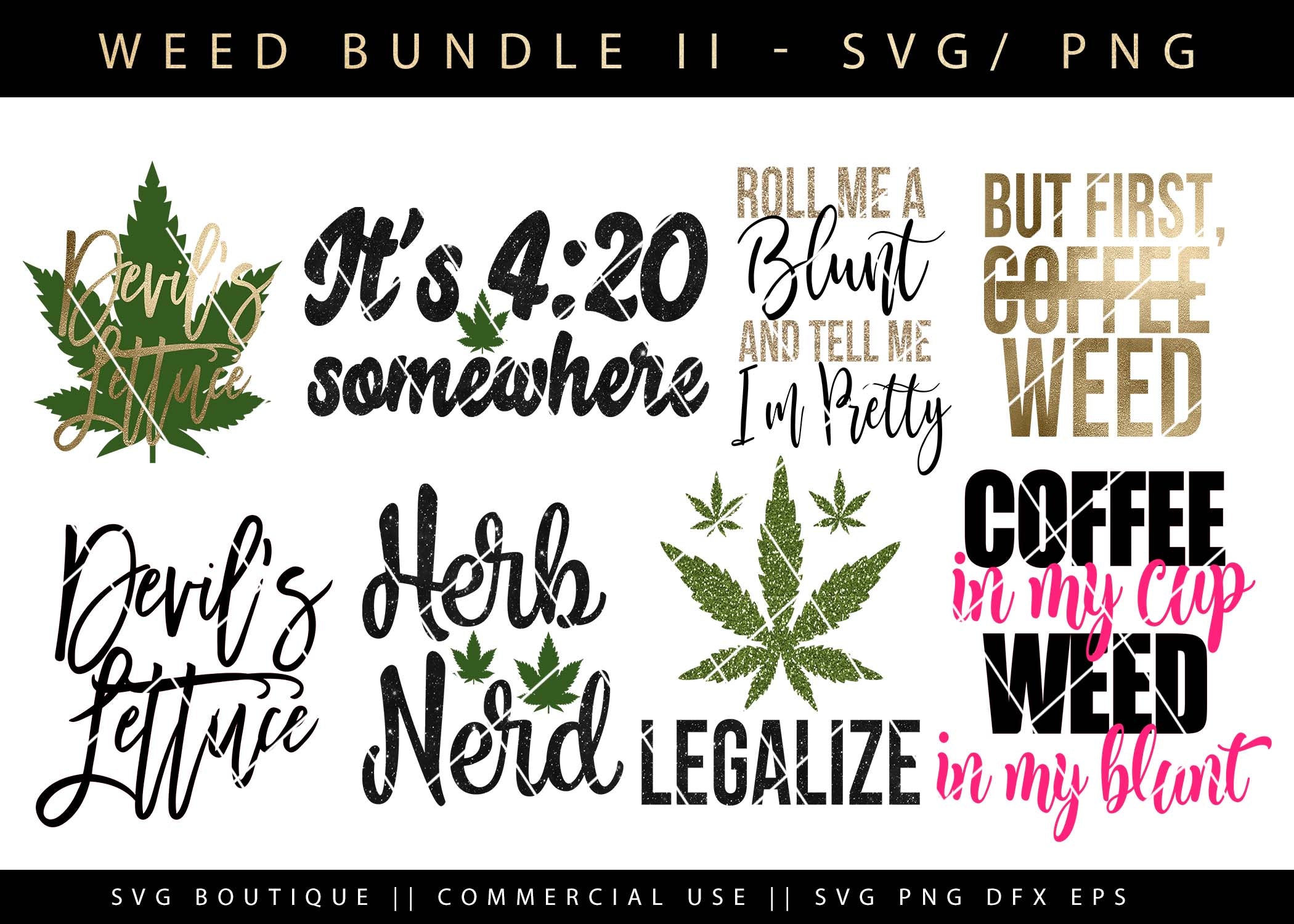 Download Weed Tray Bundle Version 2 - 10 Weed/Dope SVG Cutting Files - SVG BOUTIQUE