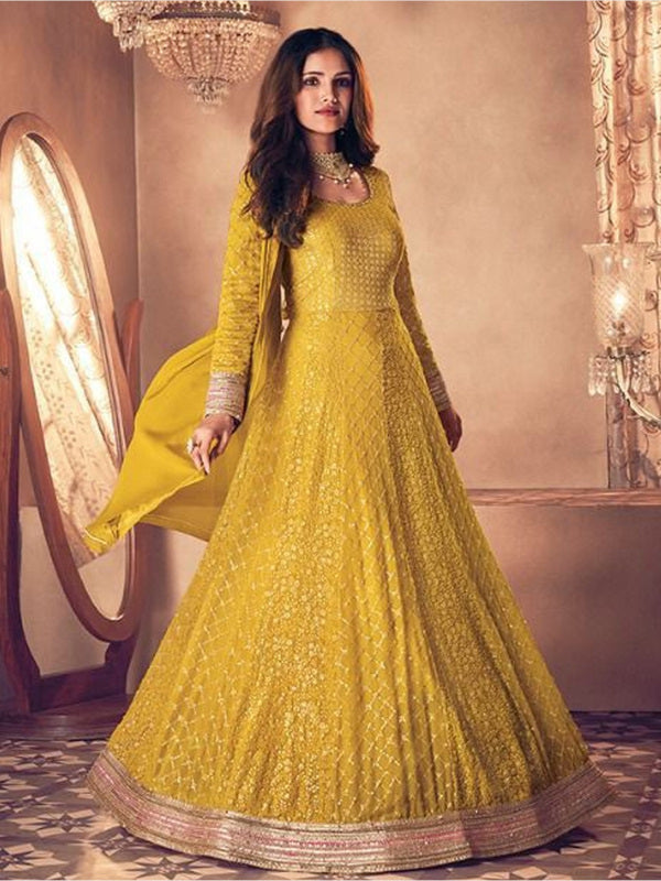 Indian Dress for Women in Yellow