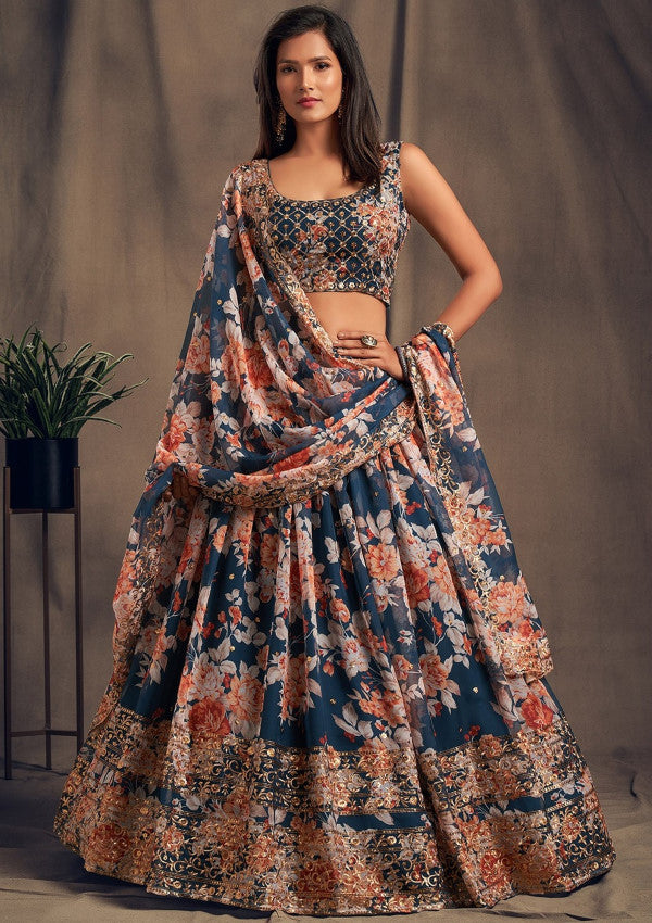 Floral Lehenga for Lohri