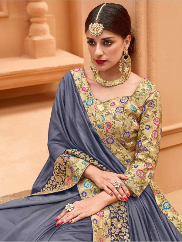 Grey Saree from Pakistani