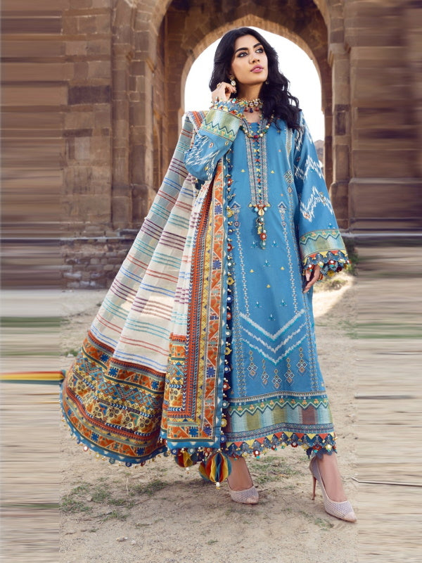 Pakistani Women Wearing Blue Suit