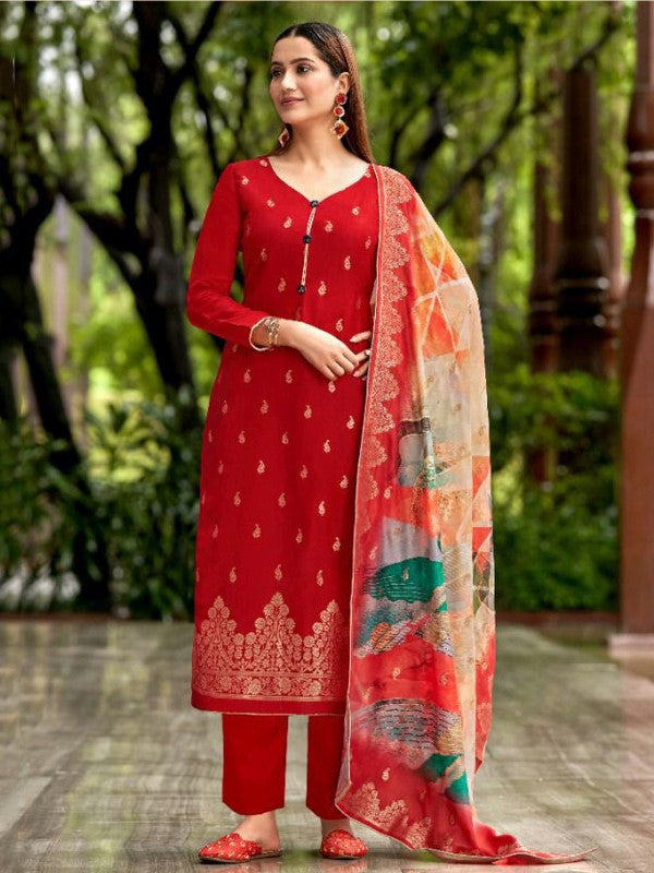 Salwar Suit in Red for Women
