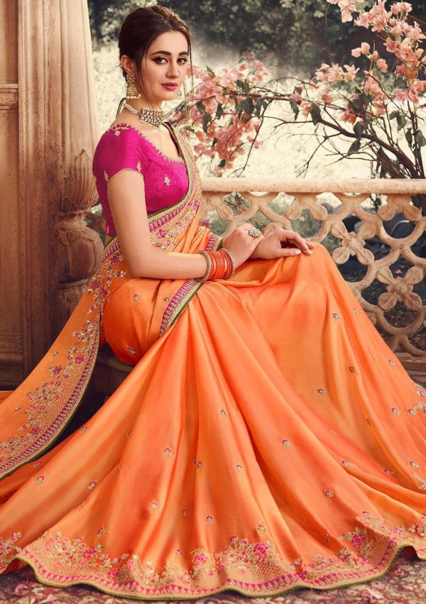 A Women in Orange Saree