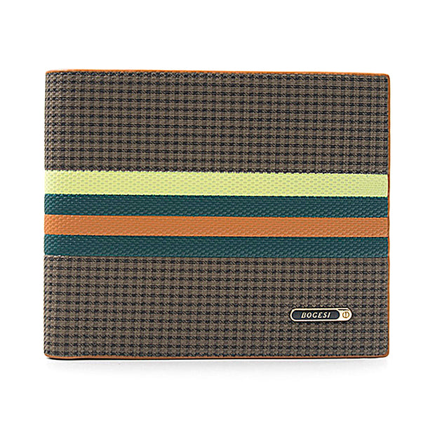 Men's Leather Striped Wallet