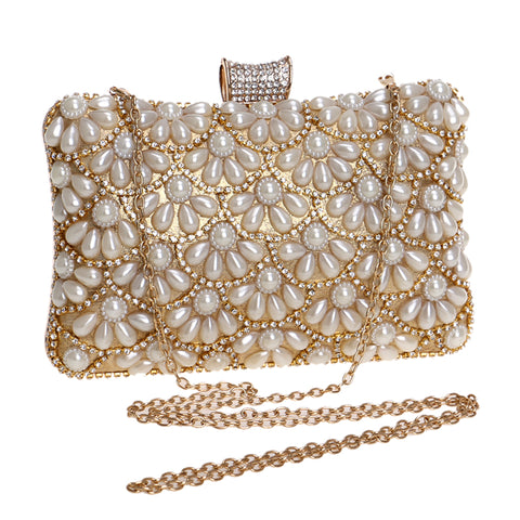 gold beaded clutch bag