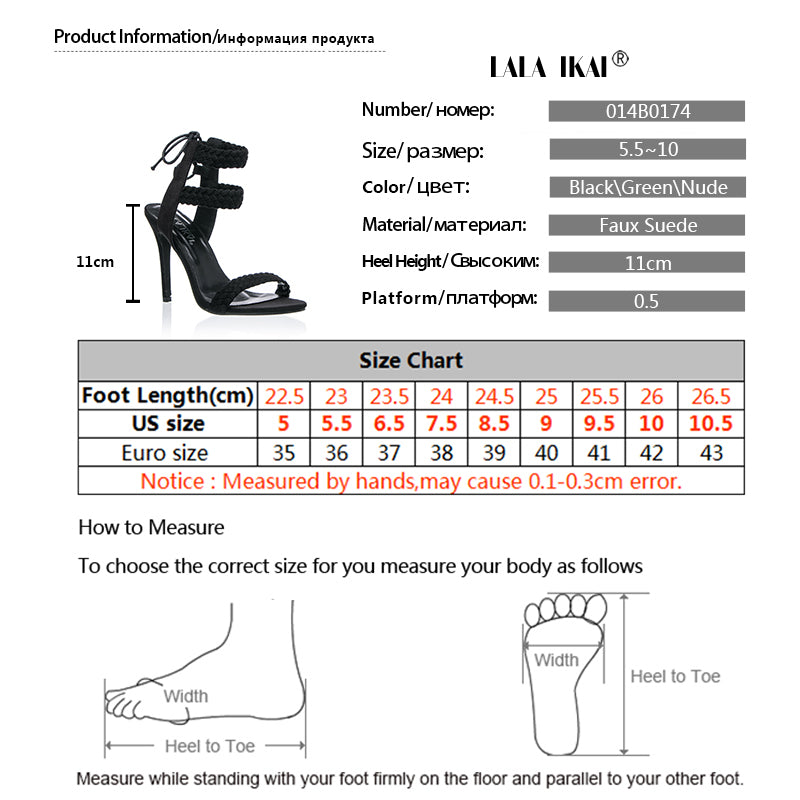 Women Ankle Strap Fashion Summer High Heels Gladiator Sandals - Black,