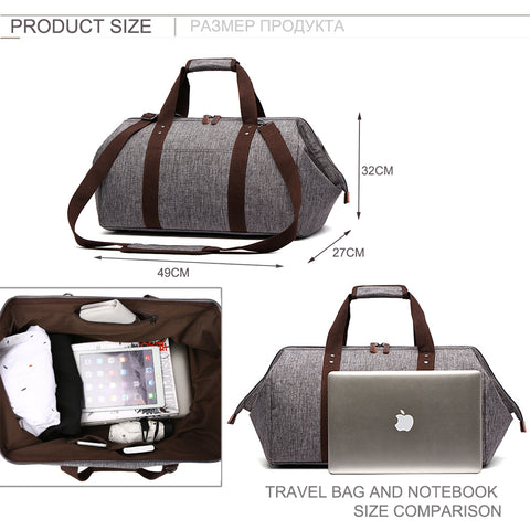 Waterproof Large Capacity Business Travel Duffle Bags - Black,Brown,Gr
