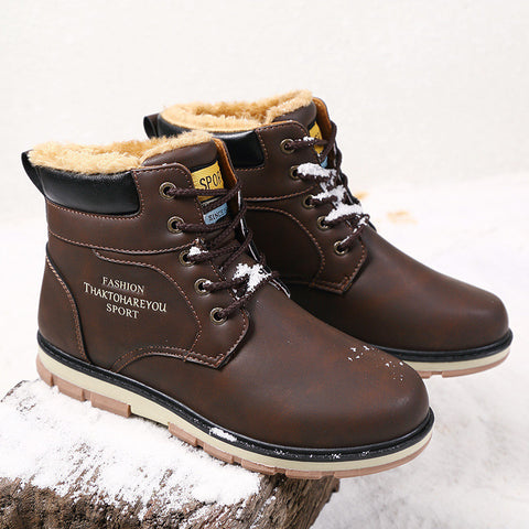 Men's High Quality PU Leather Winter/Autumn Boots -Black,Blue,Brown,Ye