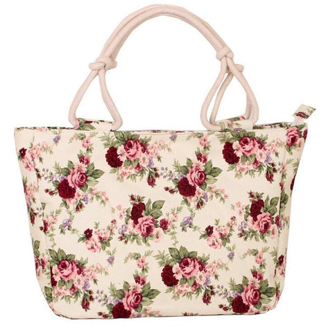 Summer Fashion Folding Women Tote Flower Printing Beach Bag