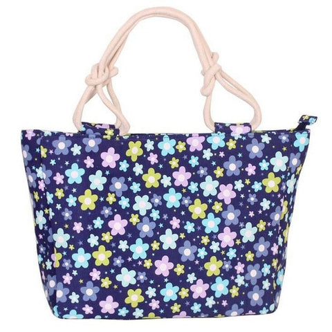 Summer Fashion Folding Women Tote Flower Printing Beach Bag