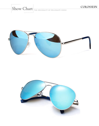 BLUE Fashion Metal Pilot/Aviator Sunglasses For Men Summer Trend Fashi