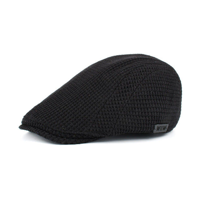 Fashion Winter Cotton Beret Hat For Men-Coffee,Black,Beige