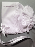 Park Avenue Lace Hankie Bonnet - white or antique white