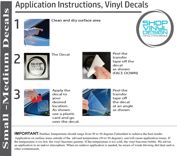 vinyl decal application instructions by shop vinyl design