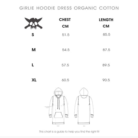 Hoodie Dresses Size Chart