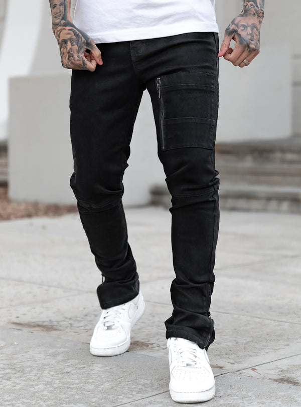 Smoke Stacked Jeans V1