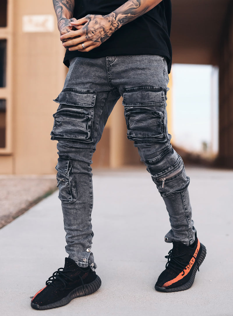 Cargo Jeans V3 in Grey | PRSTGE