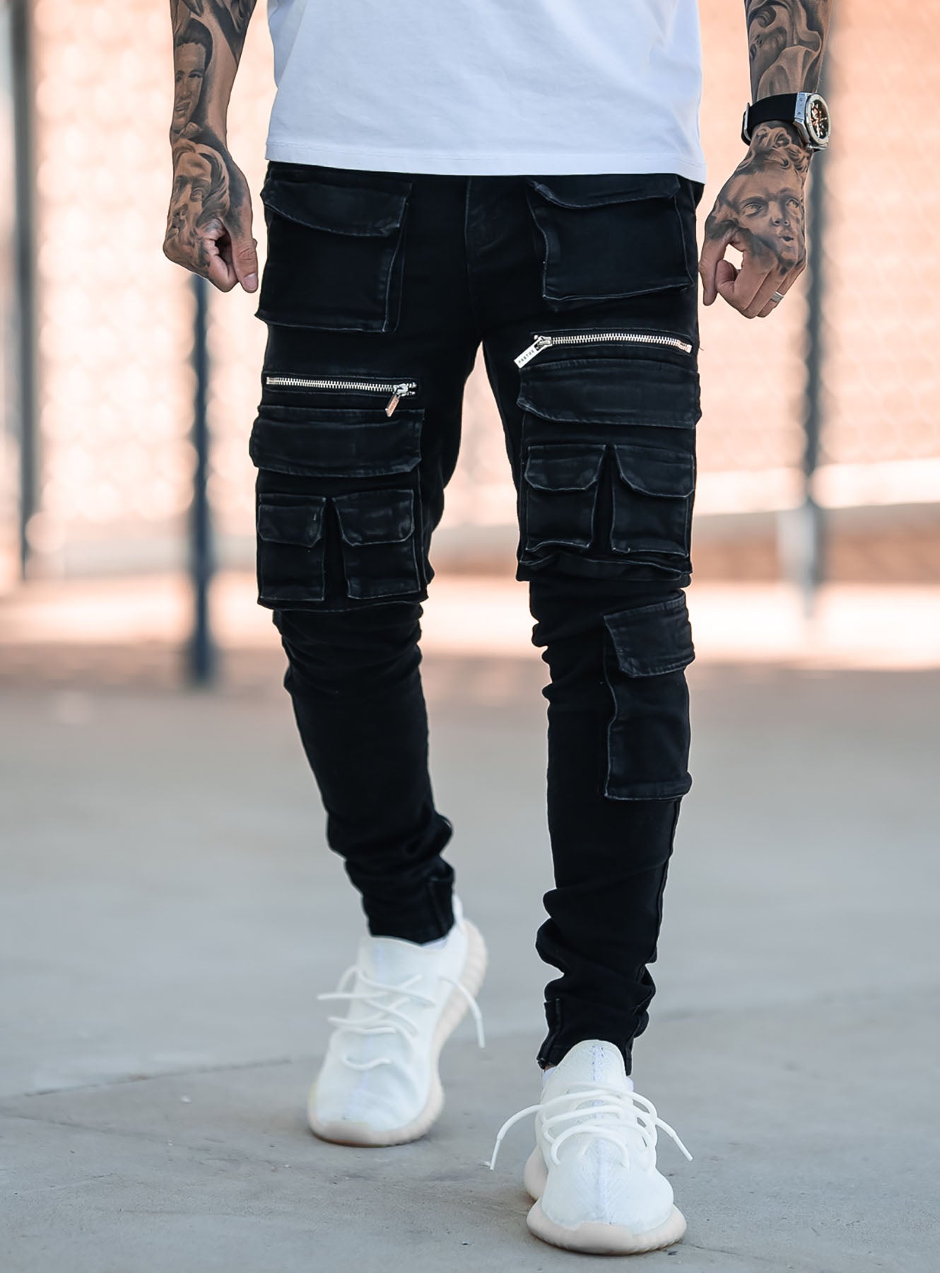 Cargo Jeans V5 in Washed Black | PRSTGE | Reviews on Judge.me