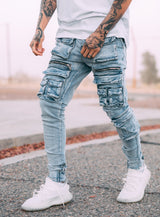 Cargo Jeans V5 in Light Blue | PRSTGE