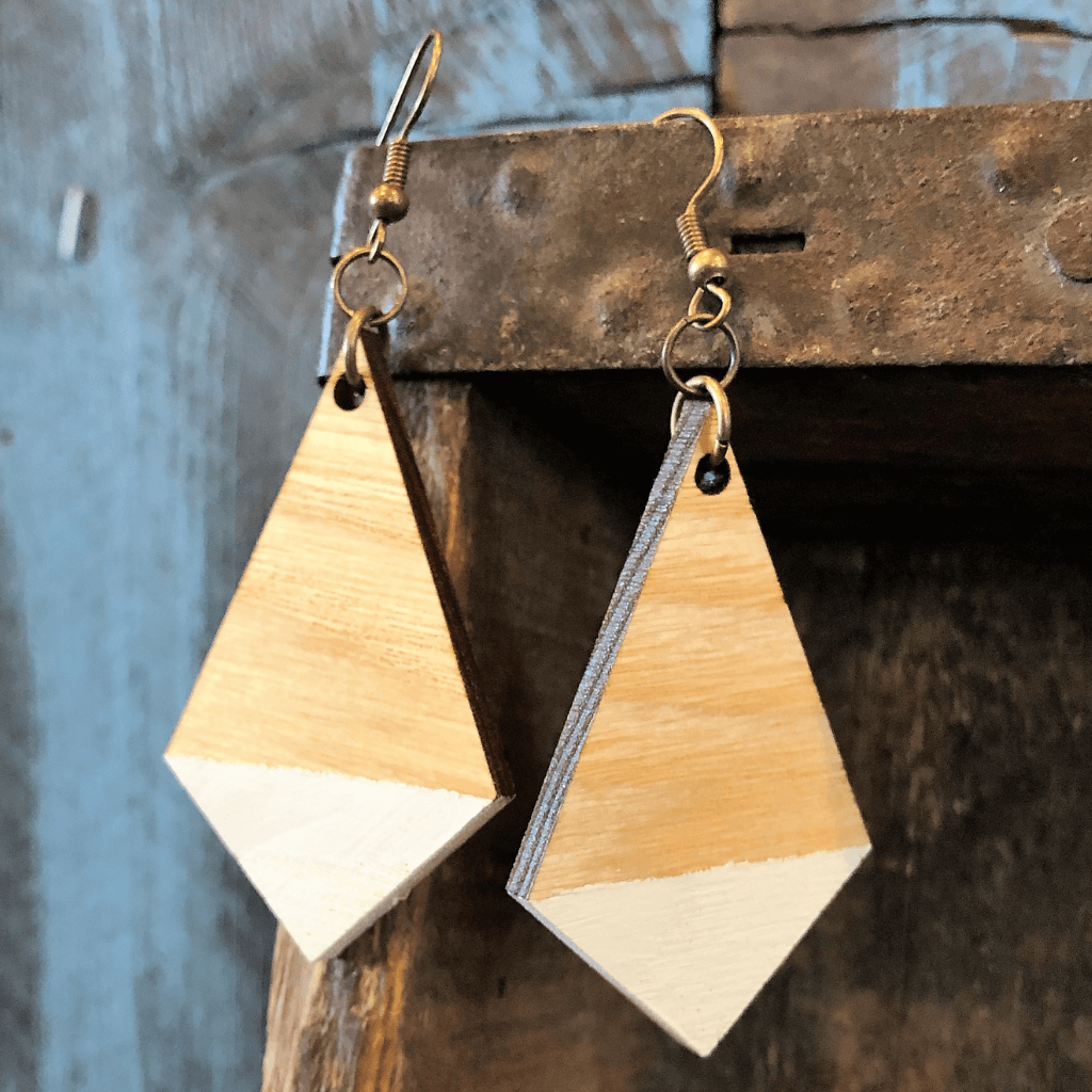 Round Gem Blank Wood Stud Earrings. DIY jewelry. Unfinished laser cut –  Wicked Gold