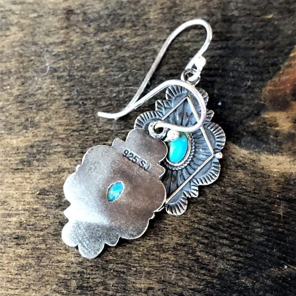 Turquoise and Silver Native American Style Earrings - Artisan Find