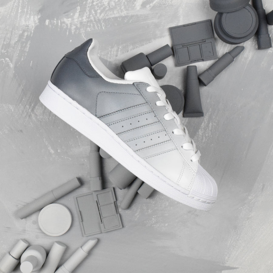 Grey Ombre Adidas Superstar Custom 