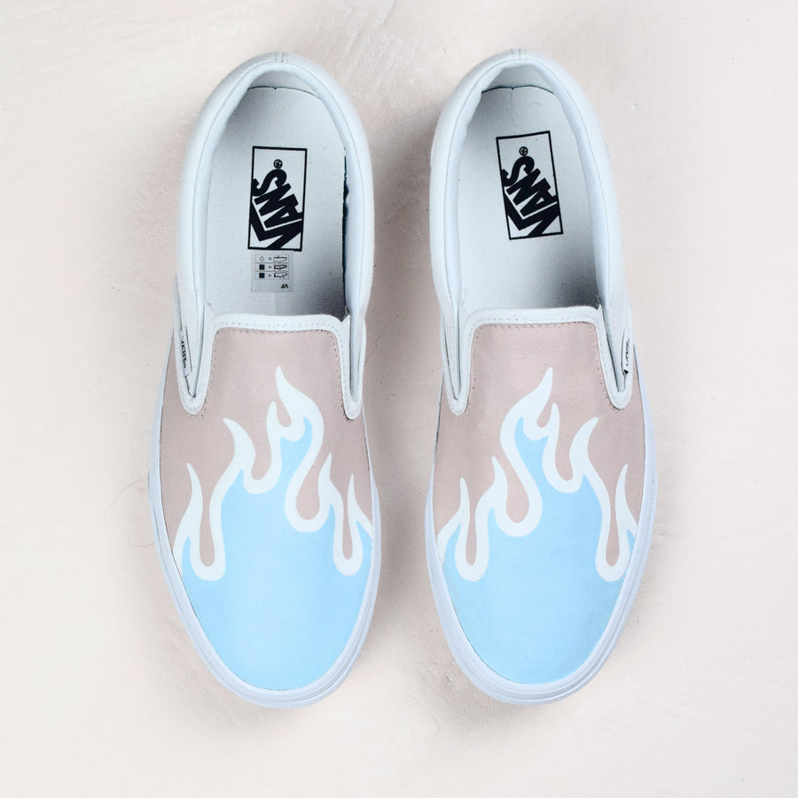 slip on vans with fire