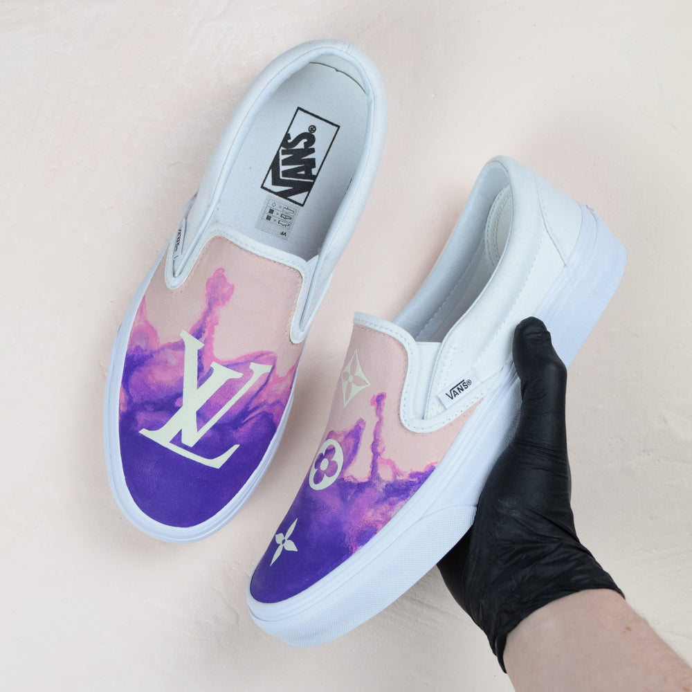 Custom Louis Vuitton Reflective slip on Vans, Louis Vuitton vans, LV Vans  Shoes, Vans