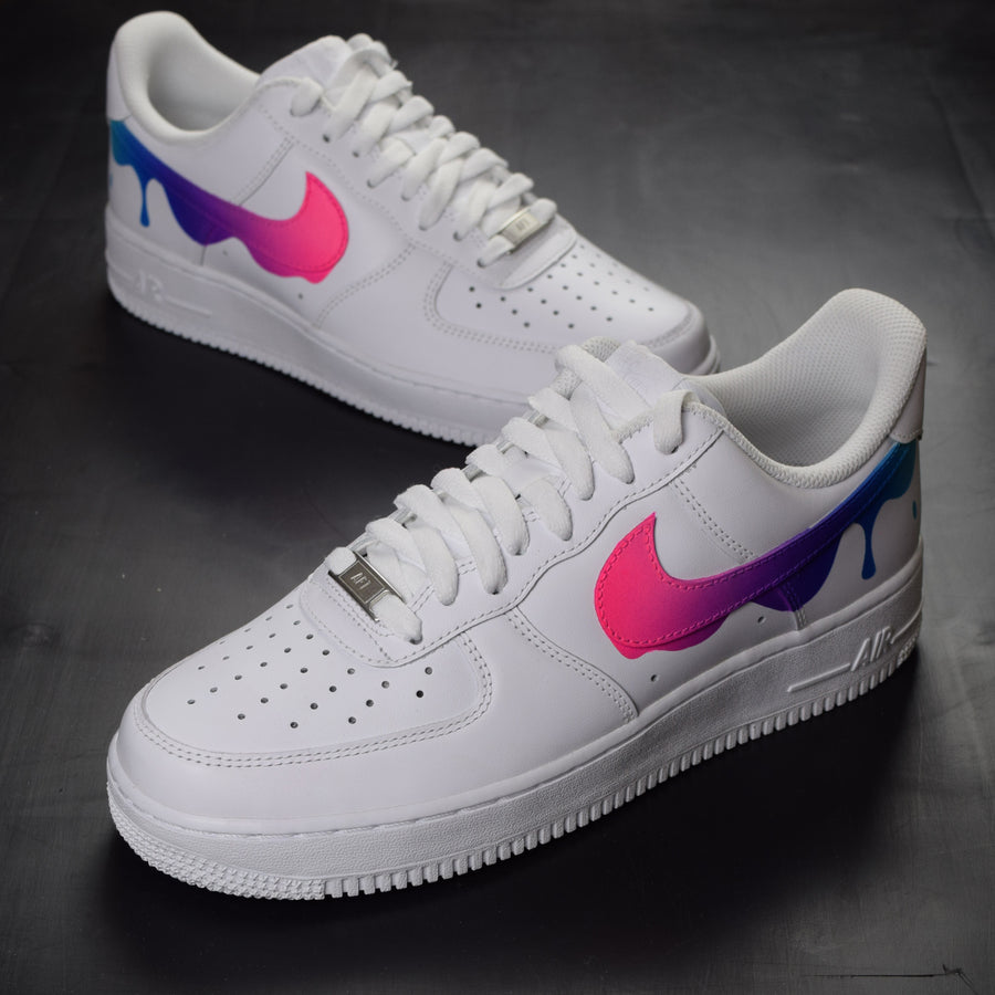 white air force with pink tick