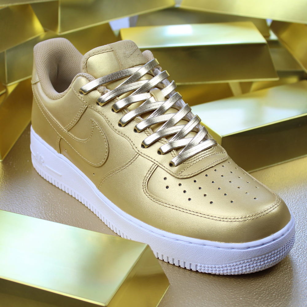 Custom Air Force 1 Gold Nike Shoes – TheShoeCosmetics