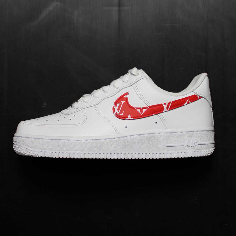 Red Louis Vuitton Nike Air Force 1 Custom Sneakers – TheShoeCosmetics