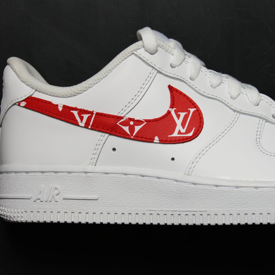 Red Louis Vuitton Nike Air Force 1 Custom Sneakers – TheShoeCosmetics