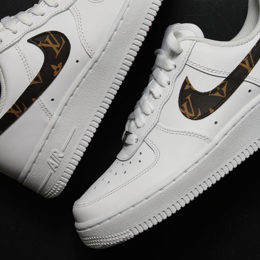 BROWN LOUIS VUITTON NIKE AIR FORCE 1 CUSTOM SNEAKERS â TheShoeCosmetics