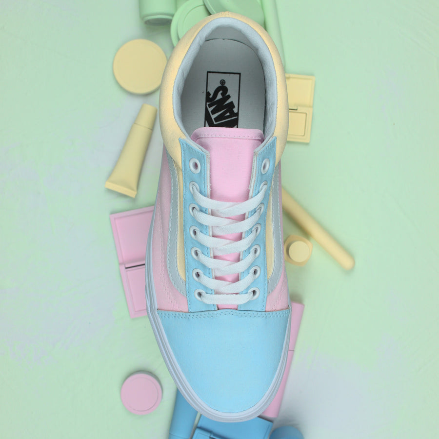 pastel multi colored vans