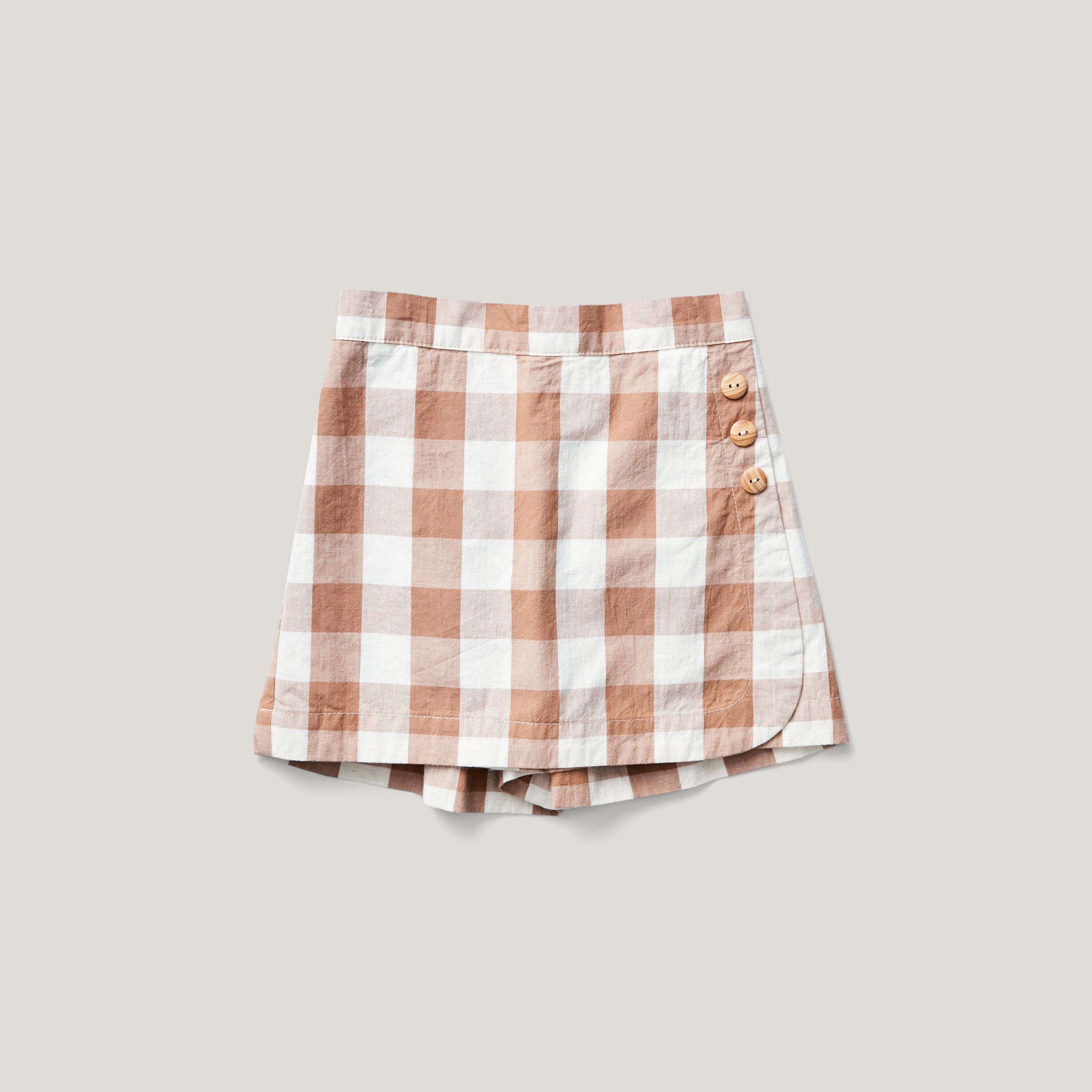 Soor Ploom olive skort, Gingham, 8Y | www.fleettracktz.com