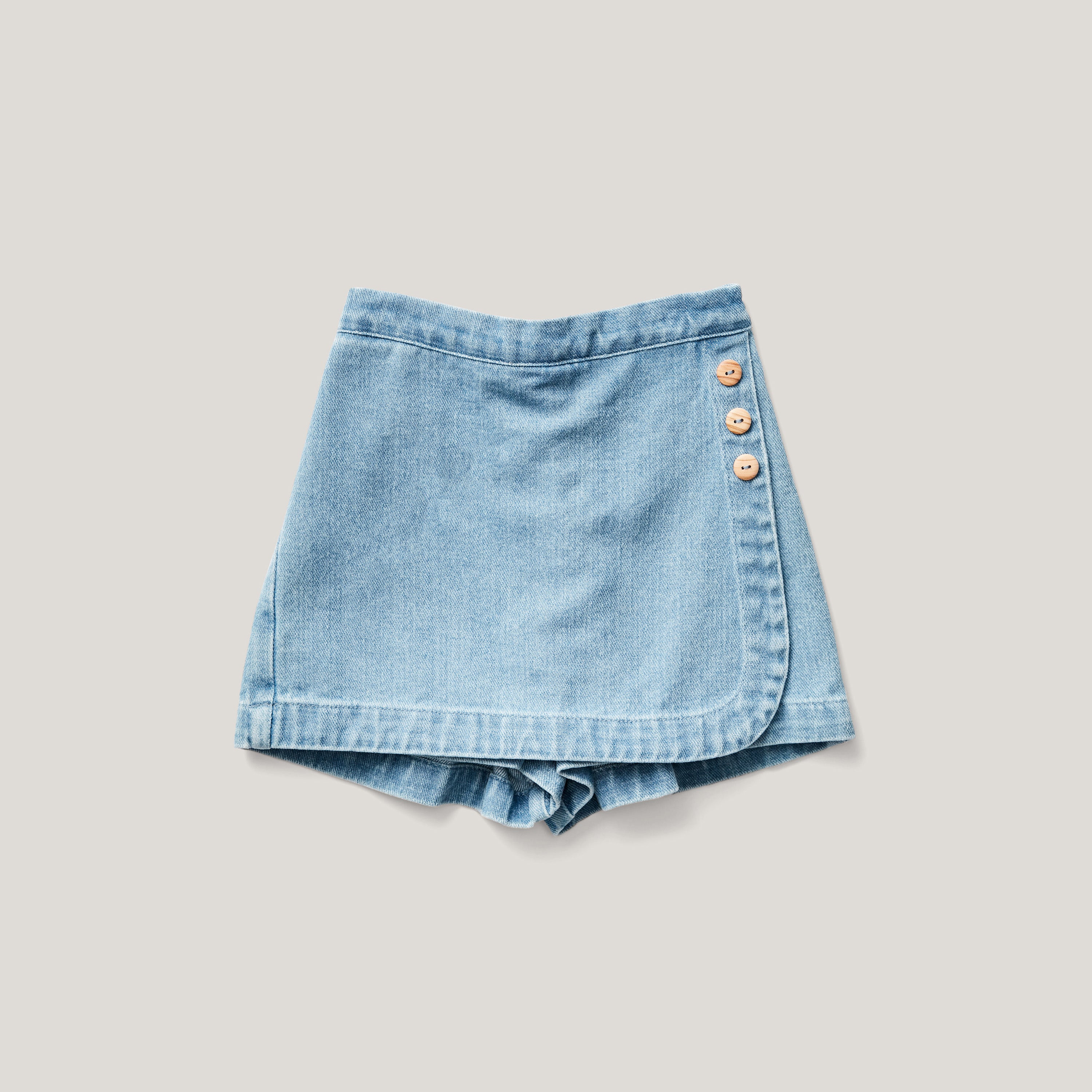 Soor Ploom Olive Skort Denim Light Wash-