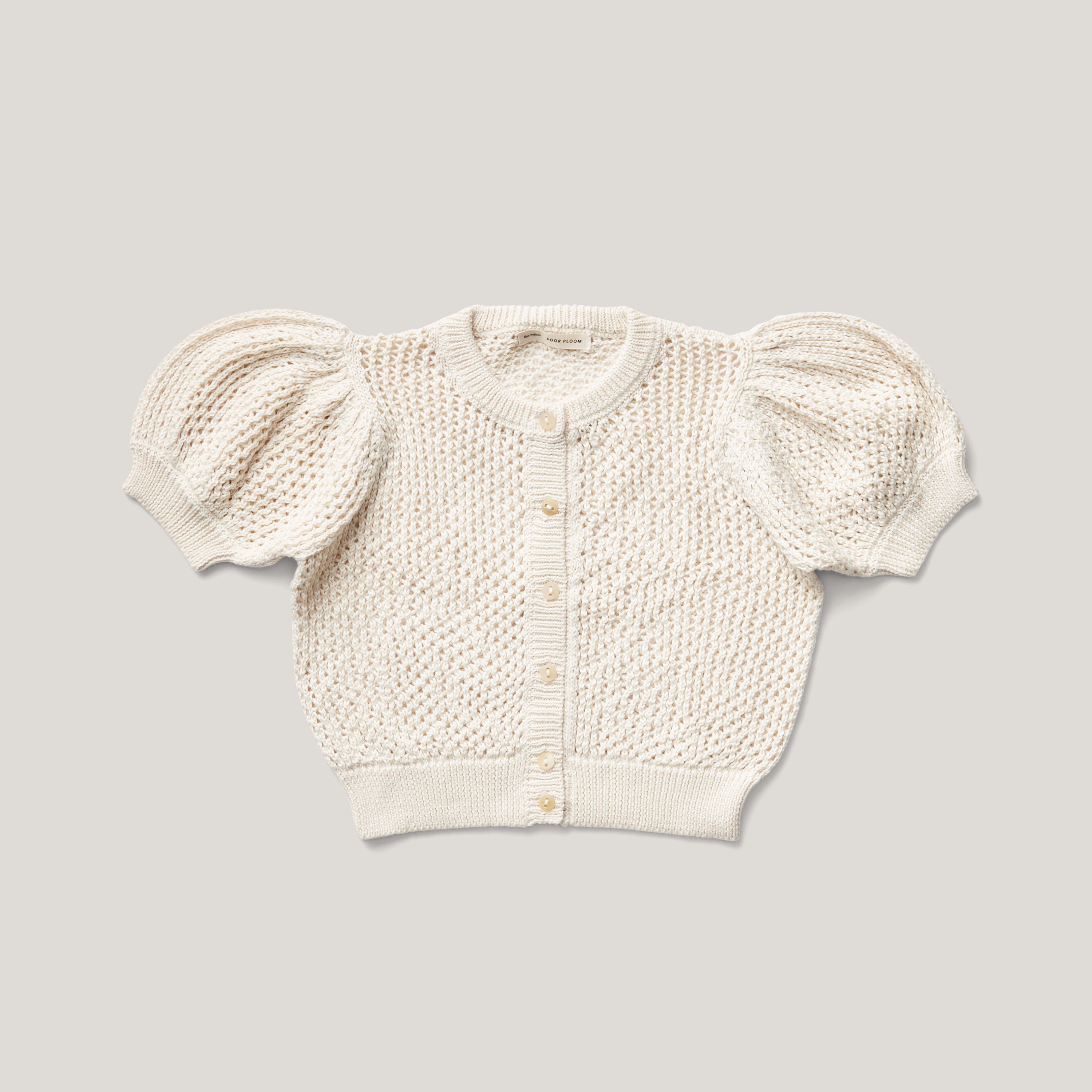 SOOR PLOOM Mimi Cardigan, Natural 6Y | www.jarussi.com.br