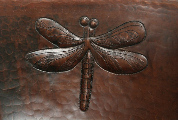 copper bathroom sink a dragon fly design