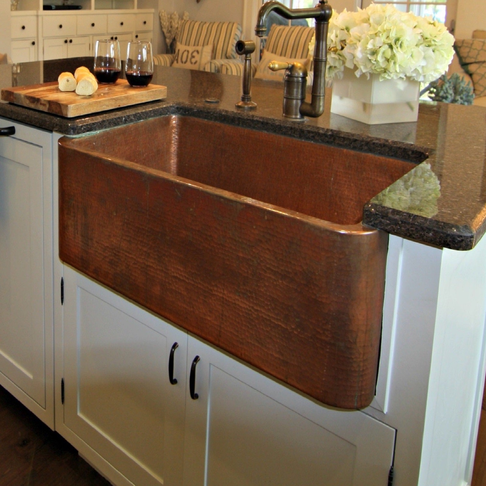 undermount copper kitchen sink