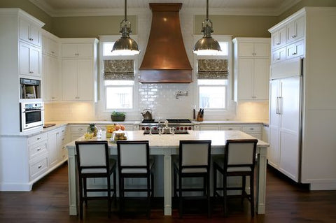 small copper range hood