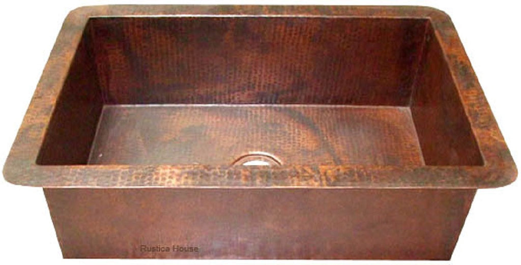 hand hammered copper kitchen sink undermount
