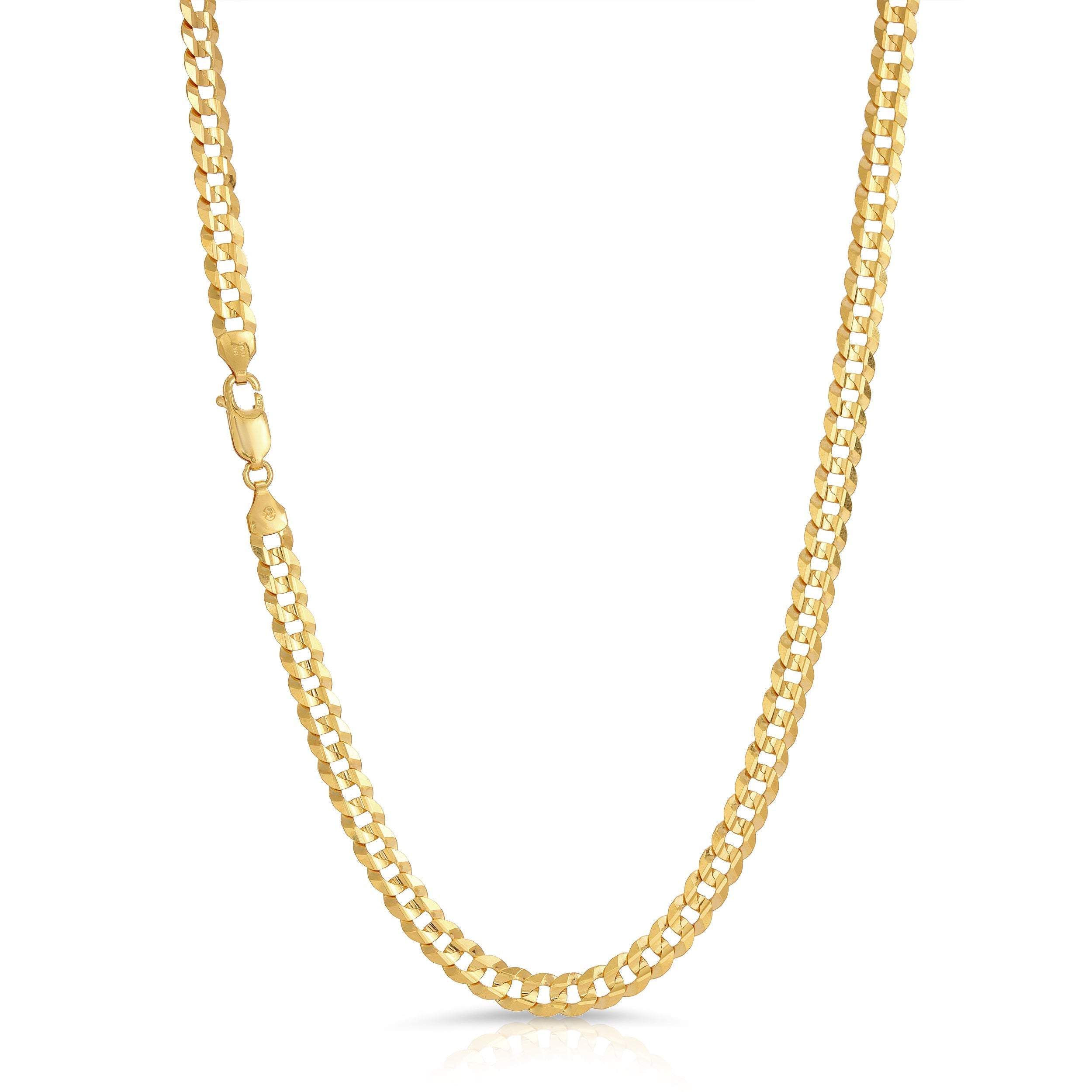 Personalized Flat Curb Chain Necklace with Black Diamonds - 7 mm - Gold -  SETT&Co